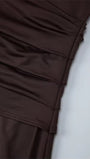 Sabine Ruched Slit Maxi Dress - Fashion Pov