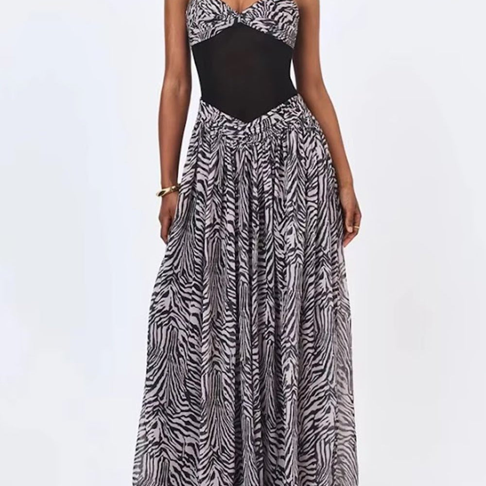 Sabrina Corset Print Gown Dress - Fashion Pov