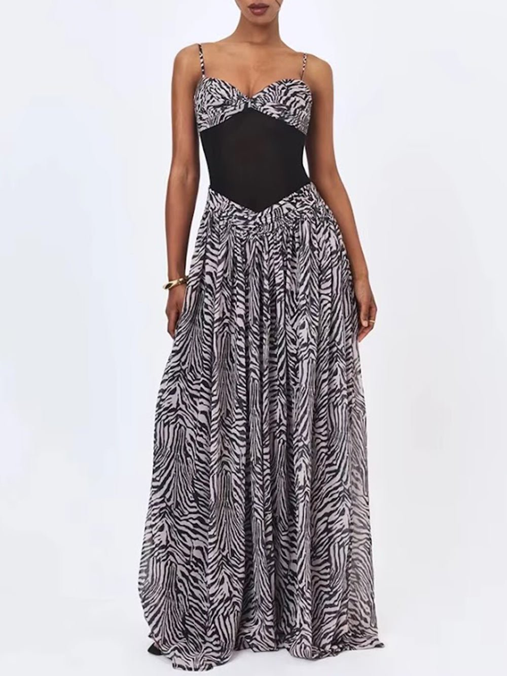 Sabrina Corset Print Gown Dress - Fashion Pov