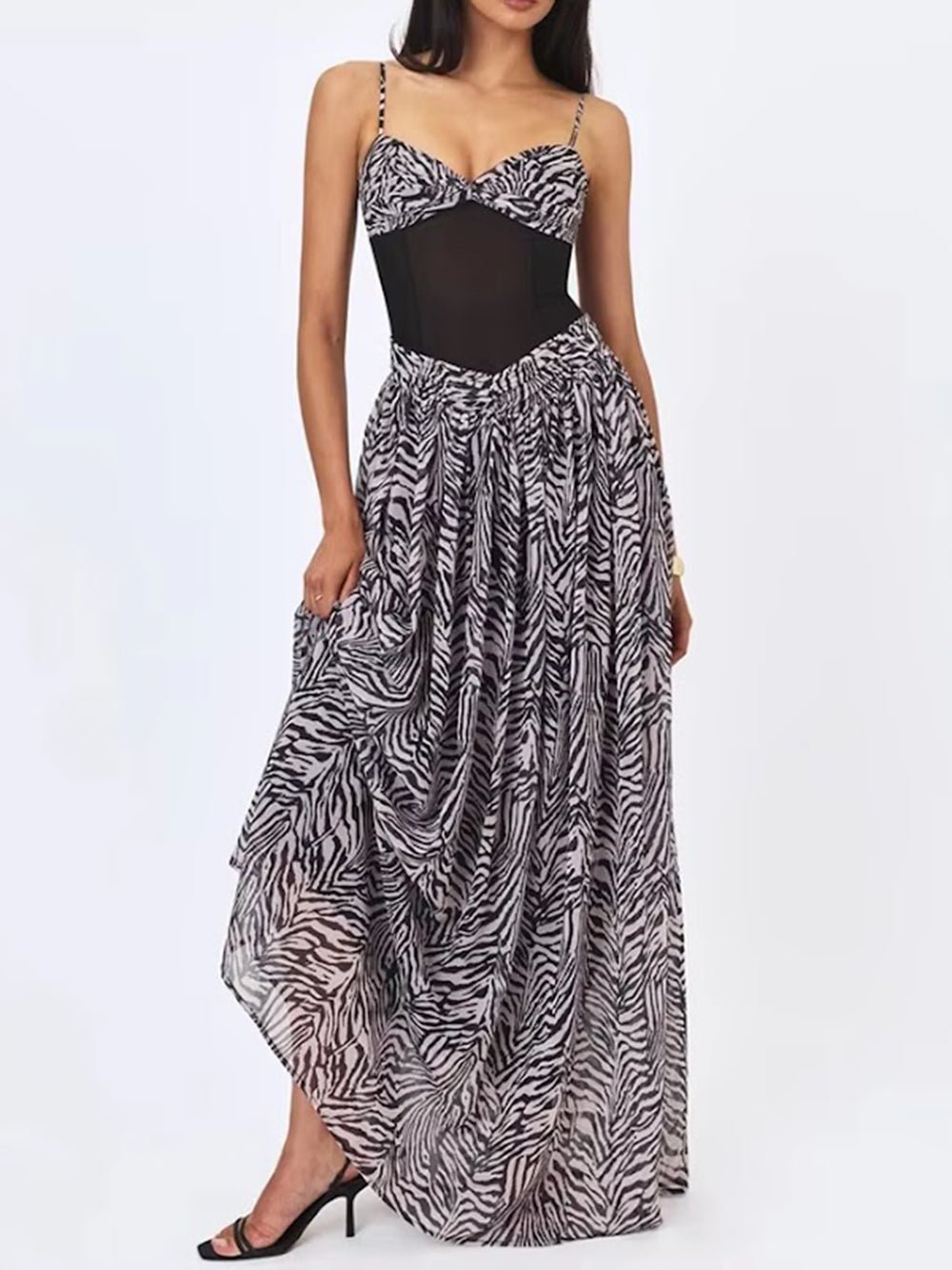 Sabrina Corset Print Gown Dress - Fashion Pov
