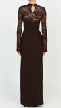 Sabrina Lace Yoke Cutout Gown Dress - Fashion Pov