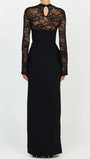Sabrina Lace Yoke Cutout Gown Dress - Fashion Pov