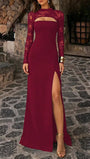 Sabrina Lace Yoke Cutout Gown Dress - Fashion Pov
