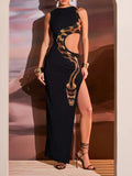 Samantha Split Sleeveless Maxi Dress - Fashion Pov