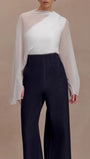 Seraphina Sheer Draped Sleeve Blouse - Fashion Pov