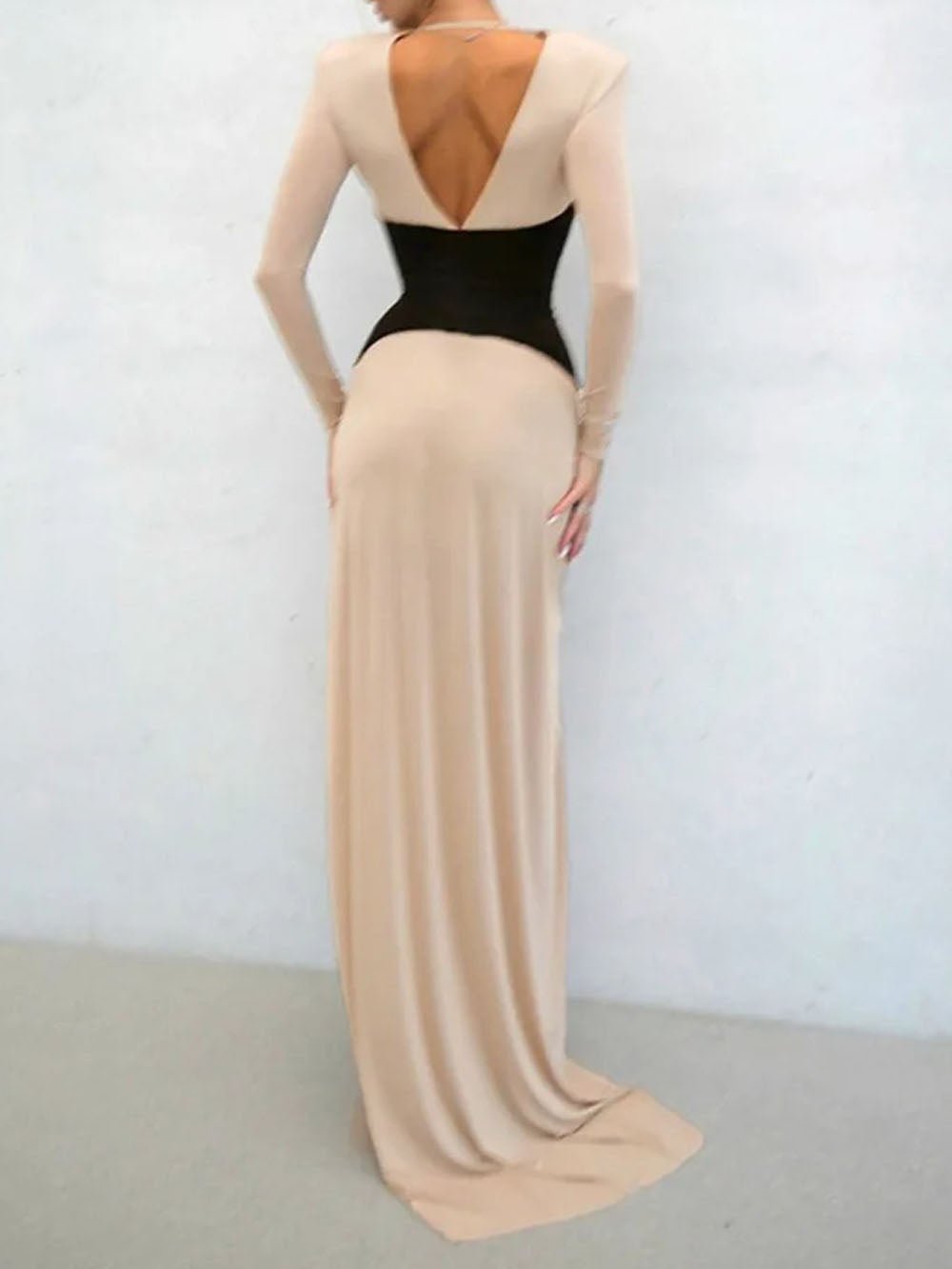 Serena Deep V Backless Maxi Dress - Fashion Pov