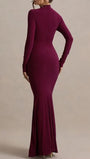 Serena Knotted Long Sleeve Maxi Dress - Fashion Pov