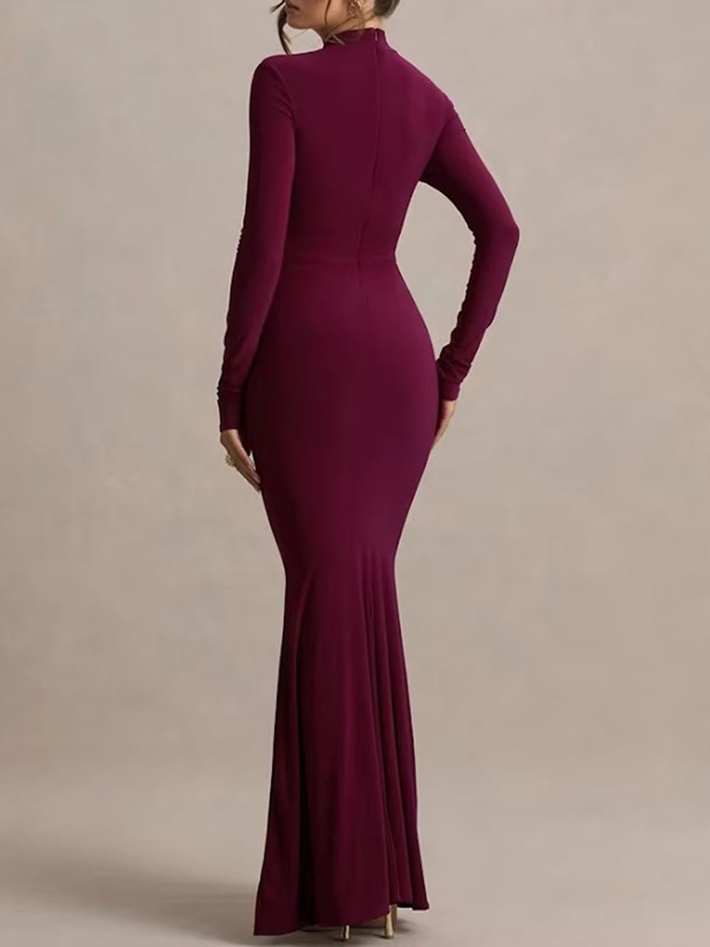 Serena Knotted Long Sleeve Maxi Dress - Fashion Pov