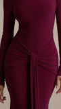 Serena Knotted Long Sleeve Maxi Dress - Fashion Pov