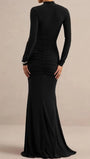 Serena Knotted Long Sleeve Maxi Dress - Fashion Pov