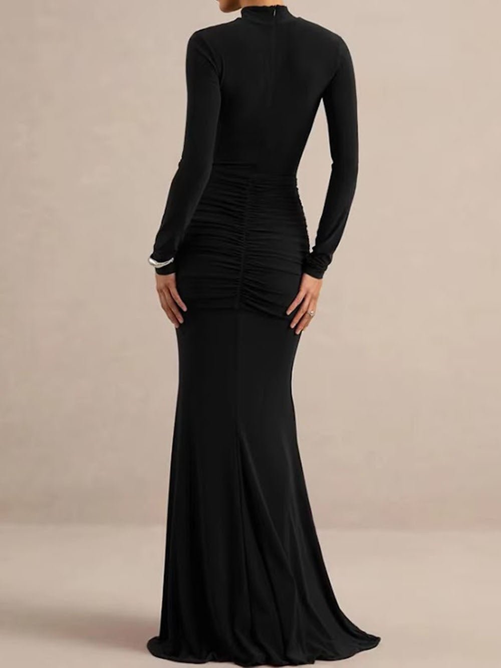 Serena Knotted Long Sleeve Maxi Dress - Fashion Pov
