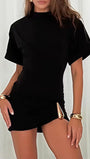 Serena Ruched T-Shirt Mini Dress - Fashion Pov