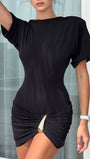 Serena Ruched T-Shirt Mini Dress - Fashion Pov