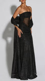 Serena Sparkle Draped Evening Gown - Fashion Pov