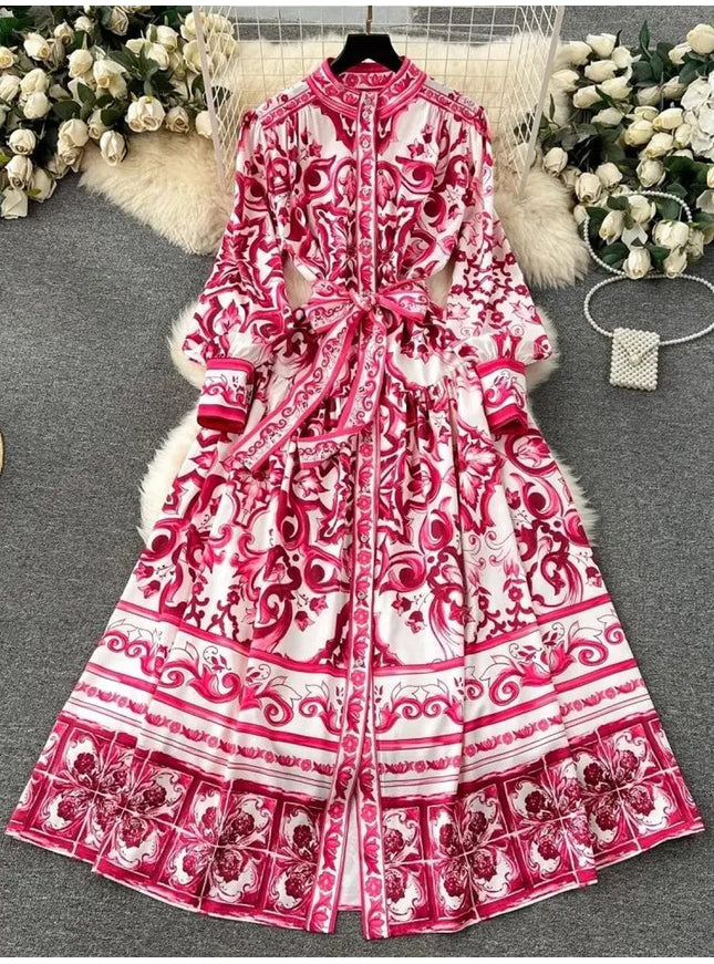 Serenity Single Breasted Belt Maxi Dress - Fashion Pov