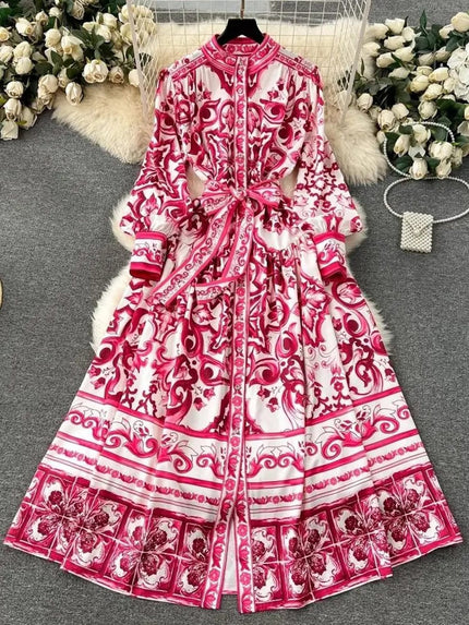 Serenity Single Breasted Belt Maxi Dress - Fashion Pov