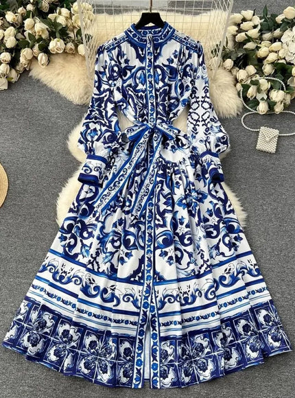 Serenity Single Breasted Belt Maxi Dress - Fashion Pov