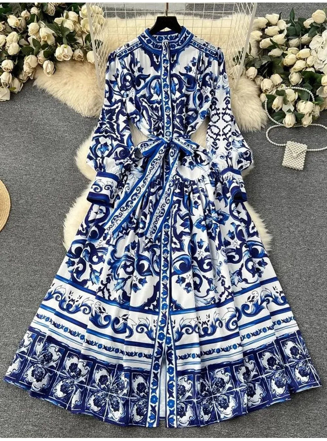 Serenity Single Breasted Belt Maxi Dress - Fashion Pov
