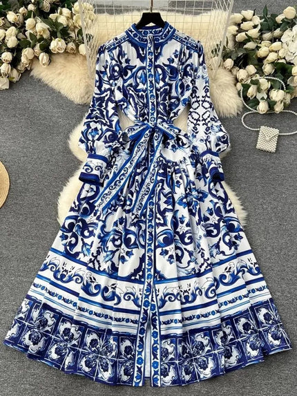 Serenity Single Breasted Belt Maxi Dress - Fashion Pov