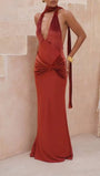 Sienna Cutout Halter Gown Dress - Fashion Pov