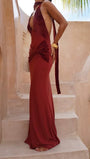 Sienna Cutout Halter Gown Dress - Fashion Pov