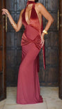 Sienna Cutout Halter Gown Dress - Fashion Pov