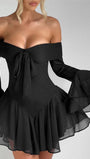 Sienna Off - Shoulder Flare Mini Dress - Fashion Pov