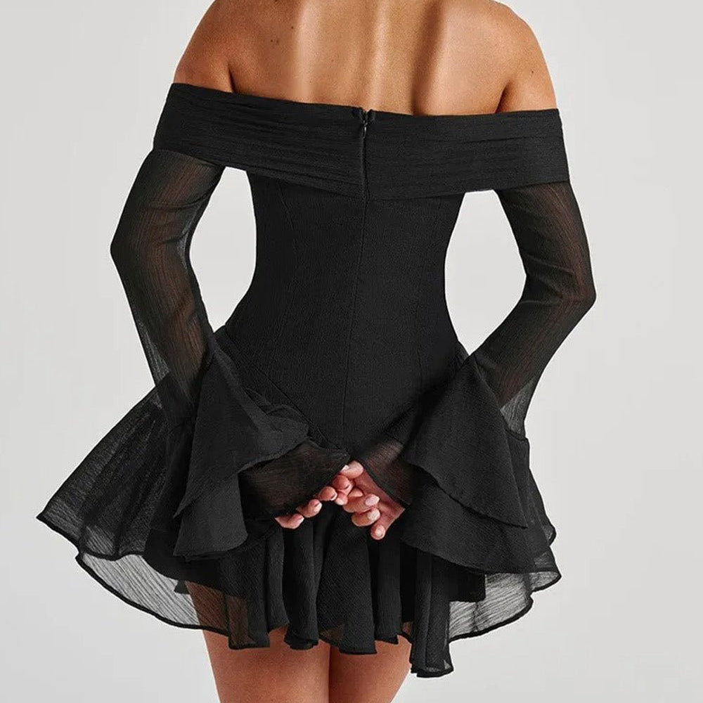 Sienna Off - Shoulder Flare Mini Dress - Fashion Pov