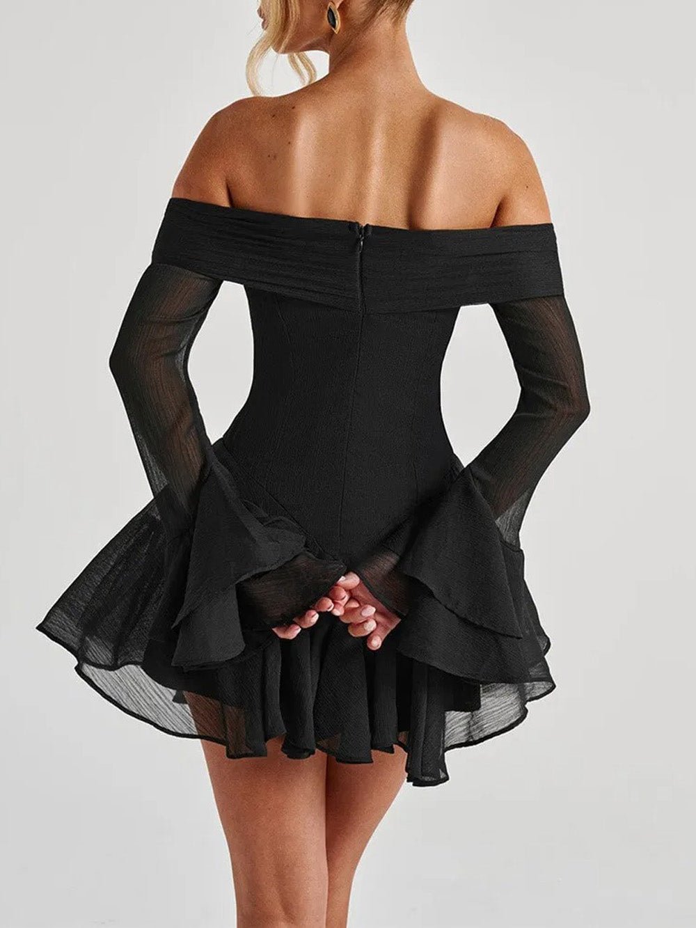 Sienna Off - Shoulder Flare Mini Dress - Fashion Pov