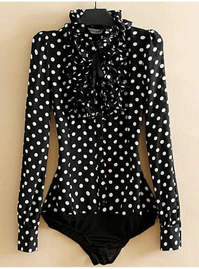Sienna Ruffles Bodysuit Shirt - Fashion Pov