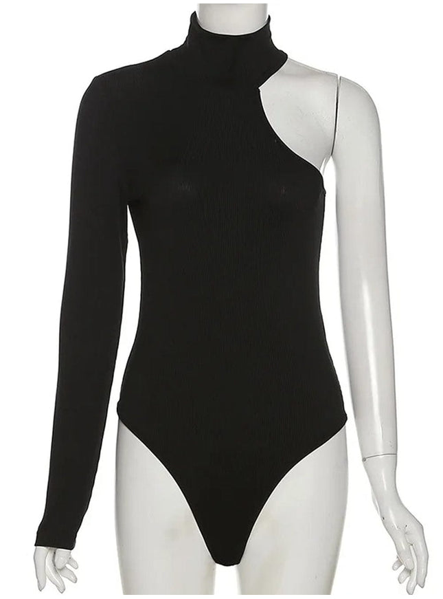 Skylar One Shoulder Kintted Bodysuit - Fashion Pov