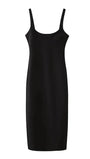 Sofia Back Slit Solid Midi Dress - Fashion Pov