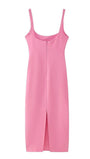 Sofia Back Slit Solid Midi Dress - Fashion Pov