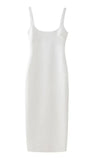 Sofia Back Slit Solid Midi Dress - Fashion Pov