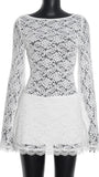Sofia Lace Long Sleeve Mini Dress - Fashion Pov