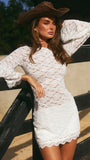 Sofia Lace Long Sleeve Mini Dress - Fashion Pov