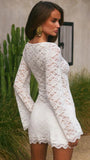 Sofia Lace Long Sleeve Mini Dress - Fashion Pov