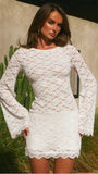 Sofia Lace Long Sleeve Mini Dress - Fashion Pov