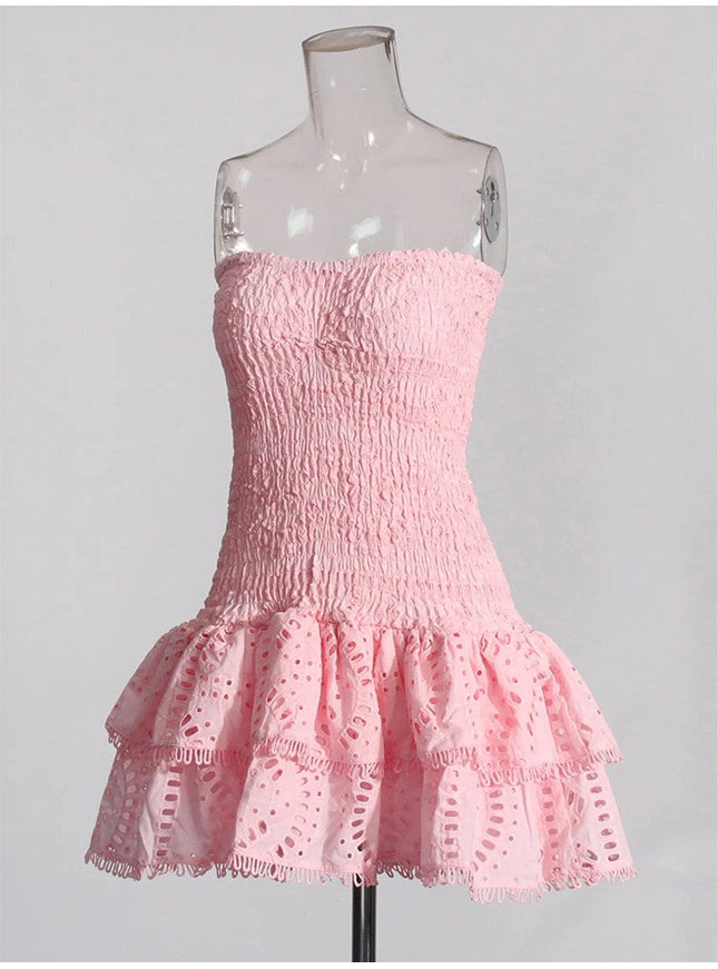 Sophia Sleeveless Spliced Ruffles Mini Dress - Fashion Pov
