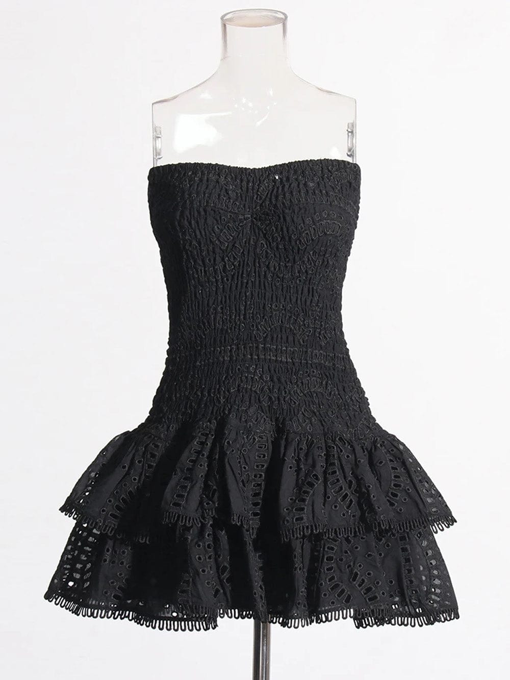 Sophia Sleeveless Spliced Ruffles Mini Dress - Fashion Pov