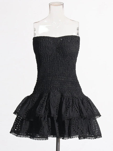 Sophia Sleeveless Spliced Ruffles Mini Dress - Fashion Pov