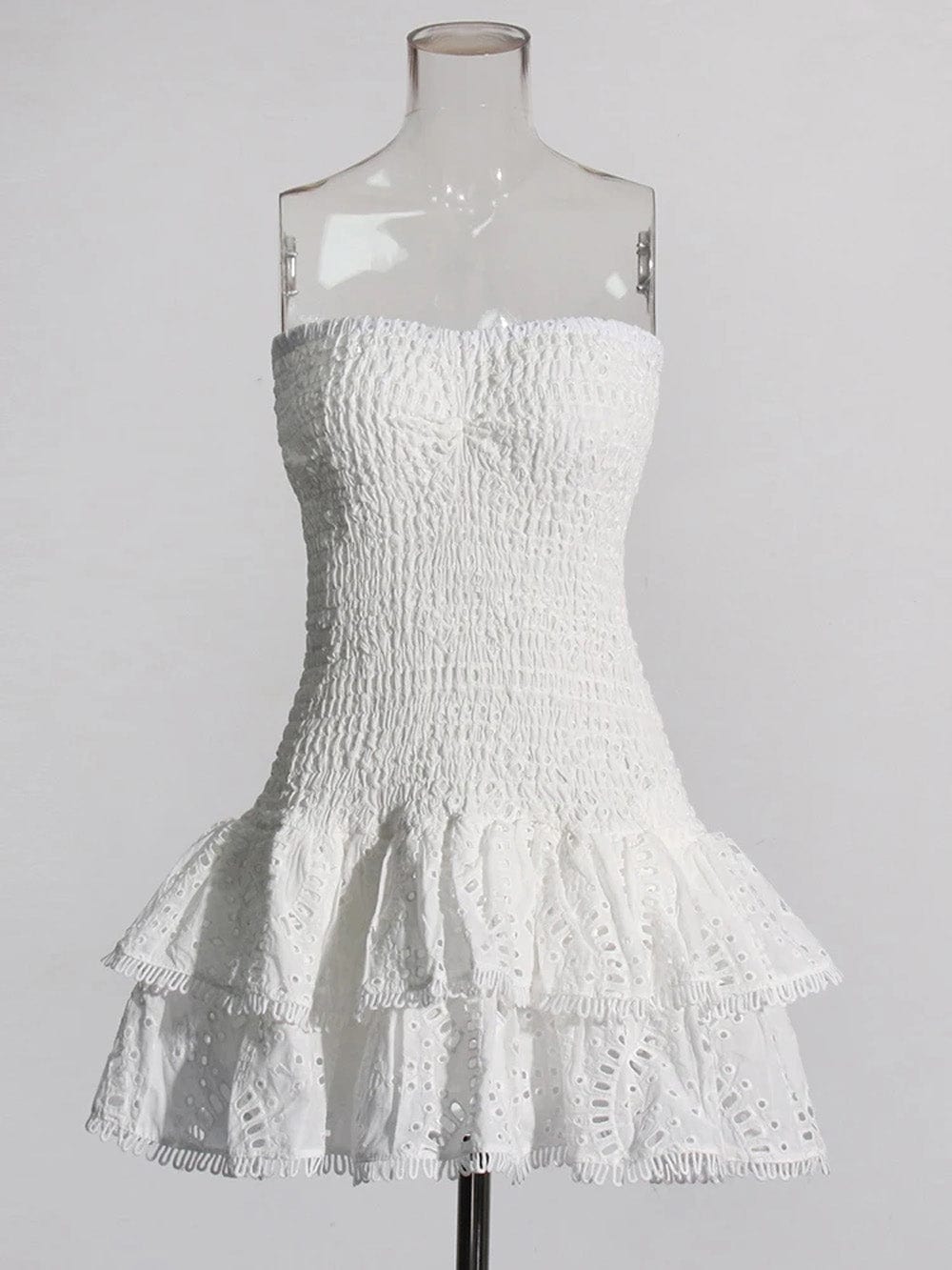 Sophia Sleeveless Spliced Ruffles Mini Dress - Fashion Pov