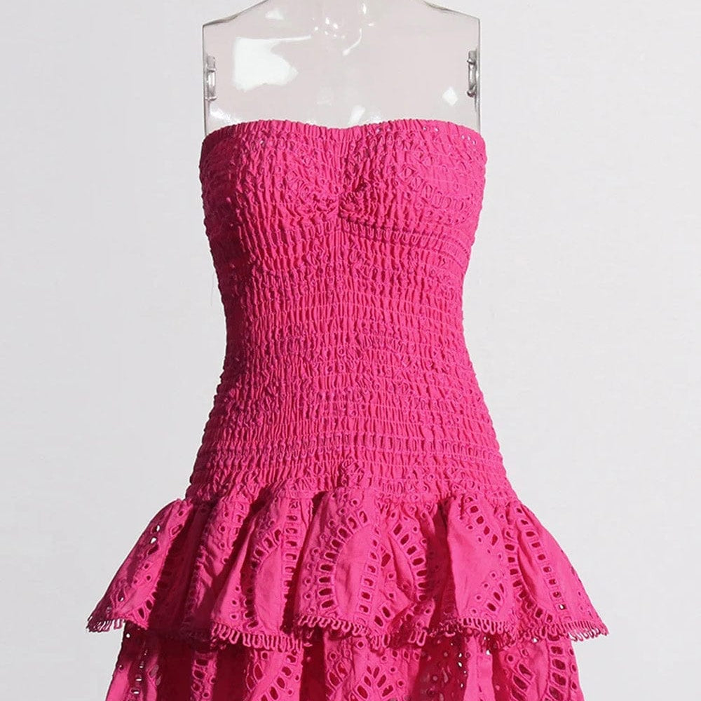 Sophia Sleeveless Spliced Ruffles Mini Dress - Fashion Pov