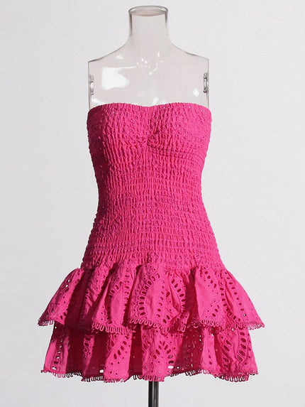 Sophia Sleeveless Spliced Ruffles Mini Dress - Fashion Pov