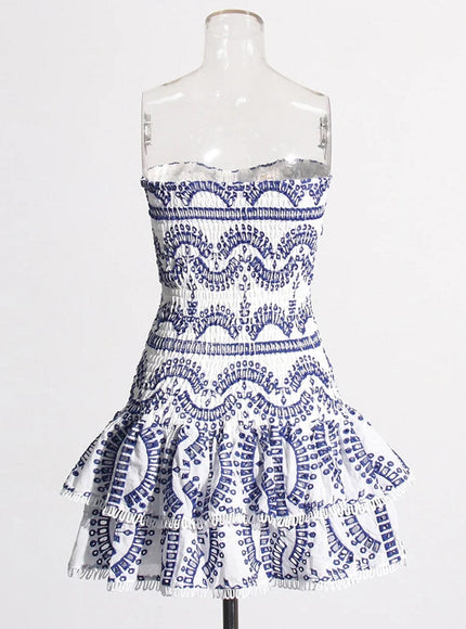 Sophia Sleeveless Spliced Ruffles Mini Dress - Fashion Pov