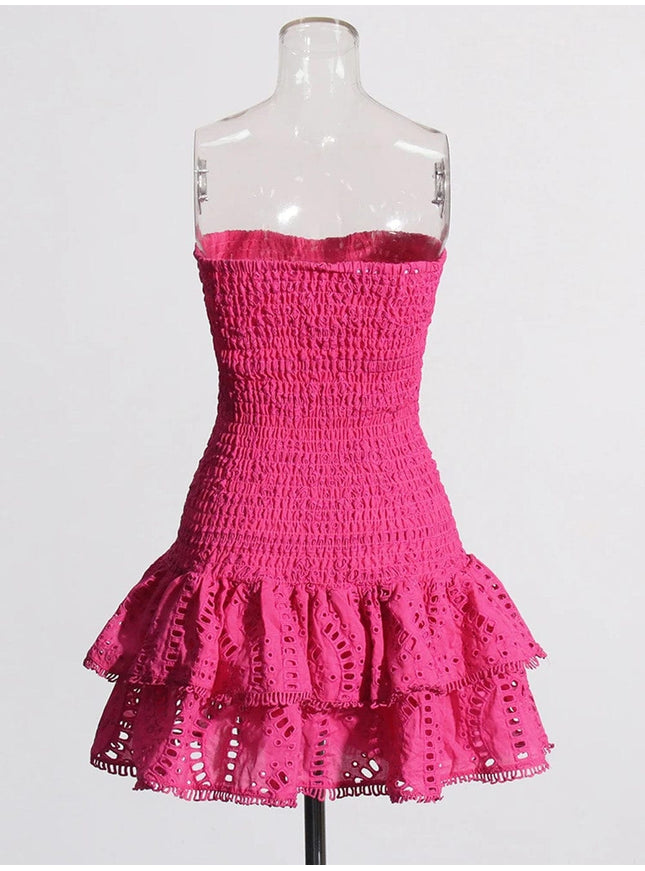 Sophia Sleeveless Spliced Ruffles Mini Dress - Fashion Pov