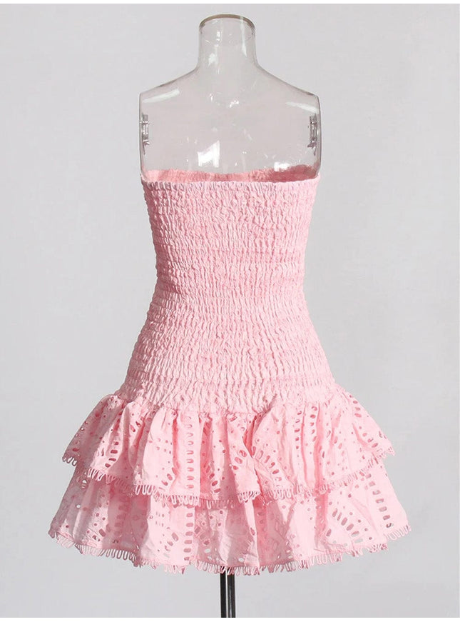 Sophia Sleeveless Spliced Ruffles Mini Dress - Fashion Pov