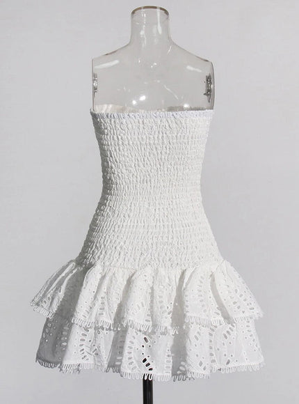 Sophia Sleeveless Spliced Ruffles Mini Dress - Fashion Pov