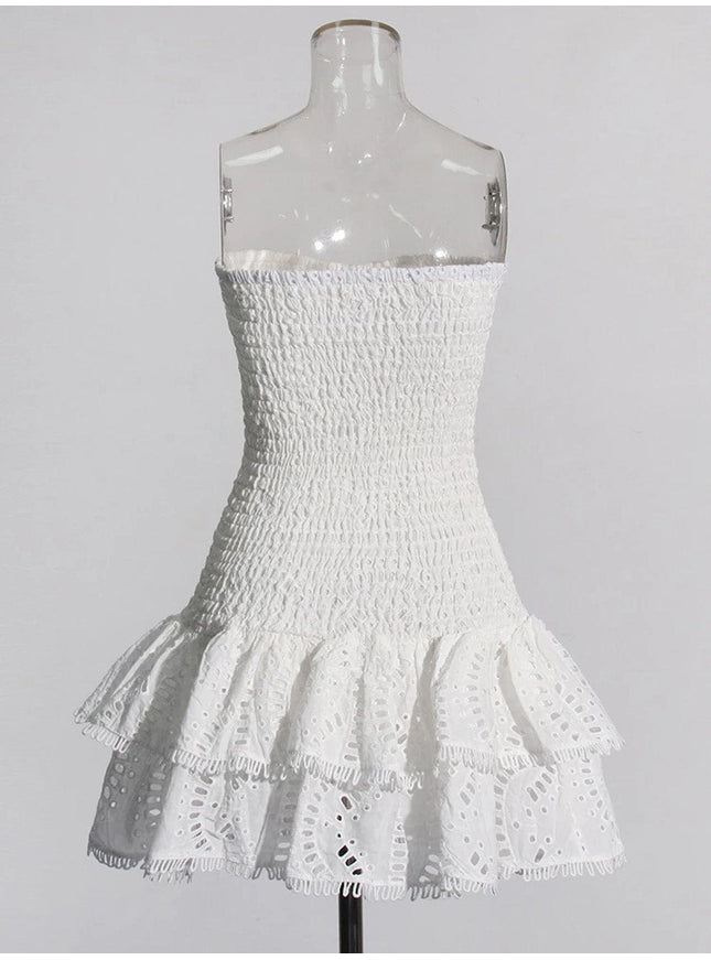 Sophia Sleeveless Spliced Ruffles Mini Dress - Fashion Pov