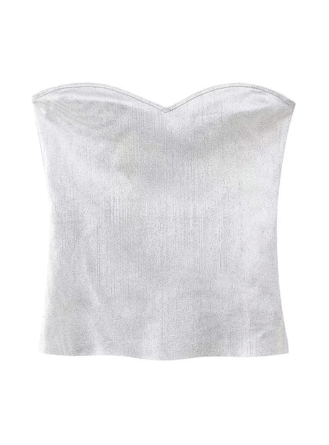 Sophia Strapless Cropped Bustier Top - Fashion Pov